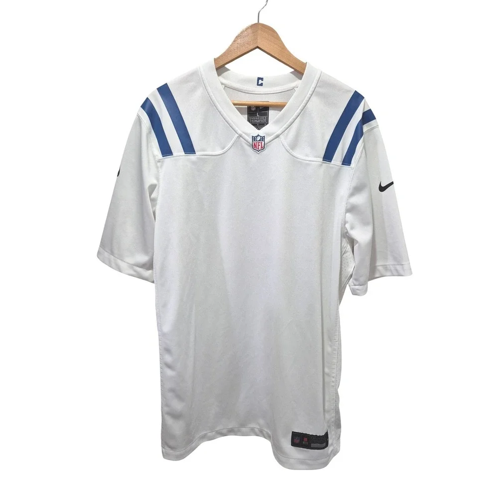 NWOT Nike NFL Indianapolis Colts Jersey Men's Large‎ White Blue Football